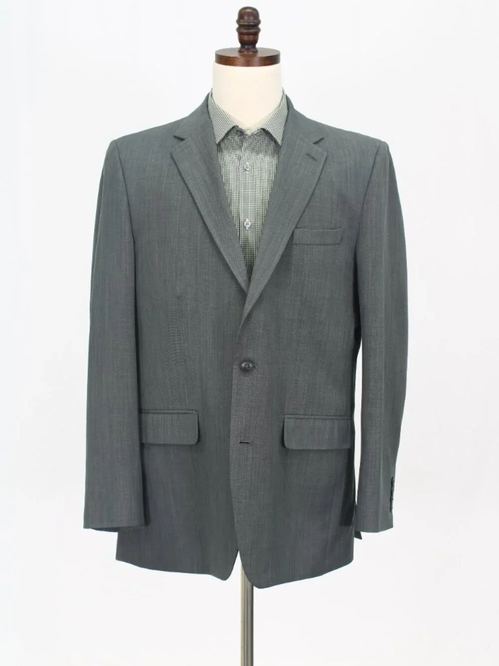 Haggar 44L 36x31 Gray Full Suit 2-Button Solid R964